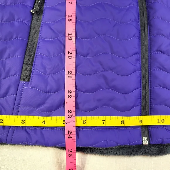 Free Country Purple Iris Reversible VEST Womens Size S Quilted Fleece Full Zip - Picture 9 of 15